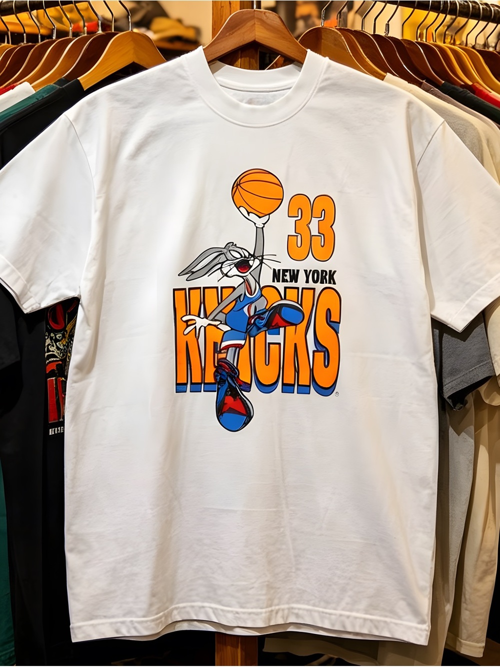 Vintage New York Knicks Graphic Tee White T-shirt